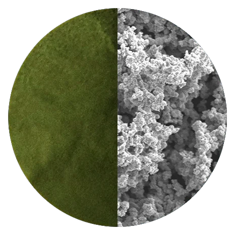 Green nickel oxide homepage circle